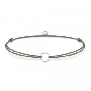 Thomas Sabo Grey Nylon Charm Bracelet Sterling Silver